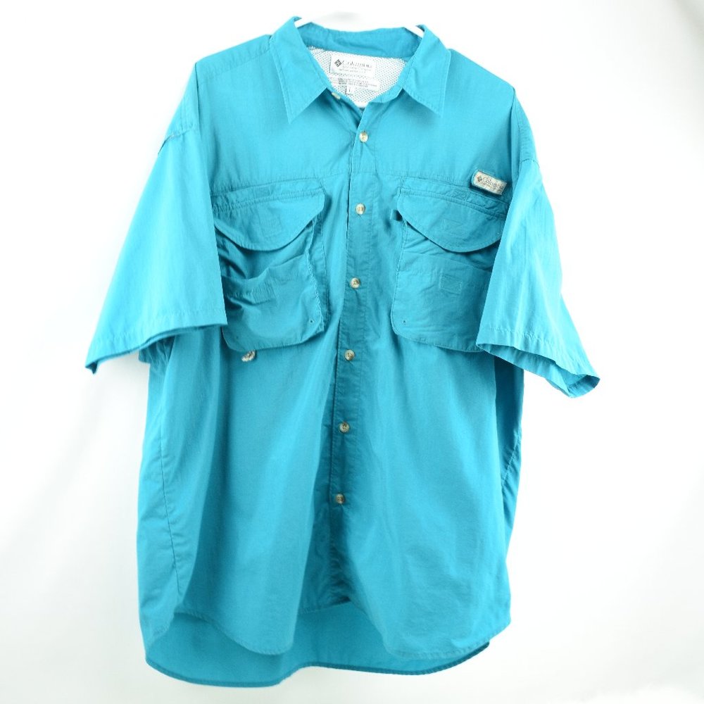 Columbia Mens L PFG Short Sleeve Shirt